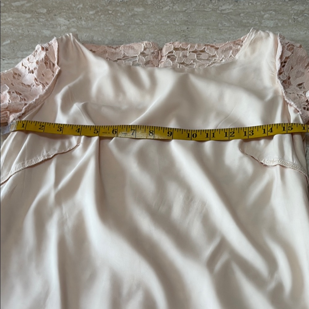 Vince Camuto Cream Long Sleeve Dress, Lace outer fabric. - Picture 10 of 14